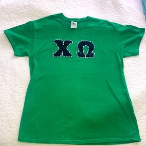 CHI OMEGA stitch letter shirt!